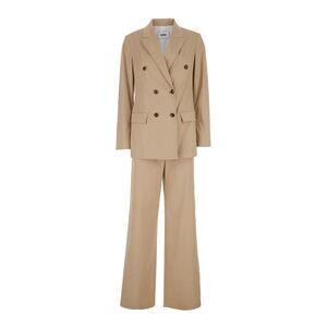 Grifoni Women Beige Double-Breasted Suit With Notched Revers In Cotton Woman